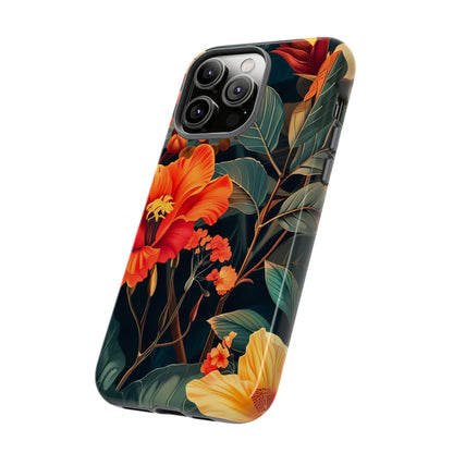 Tough Floral Phone Case | Tropical Vibe, Gift for Nature Lovers, Summer Beach Accessory, Floral Pattern, Trendy Phone Accessories