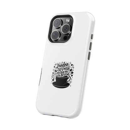 Stylish Magnetic Tough Case for Phone, Gift for Tea Lovers, Custom Phone Cover, London Tea Design, Durable Mobile Protector