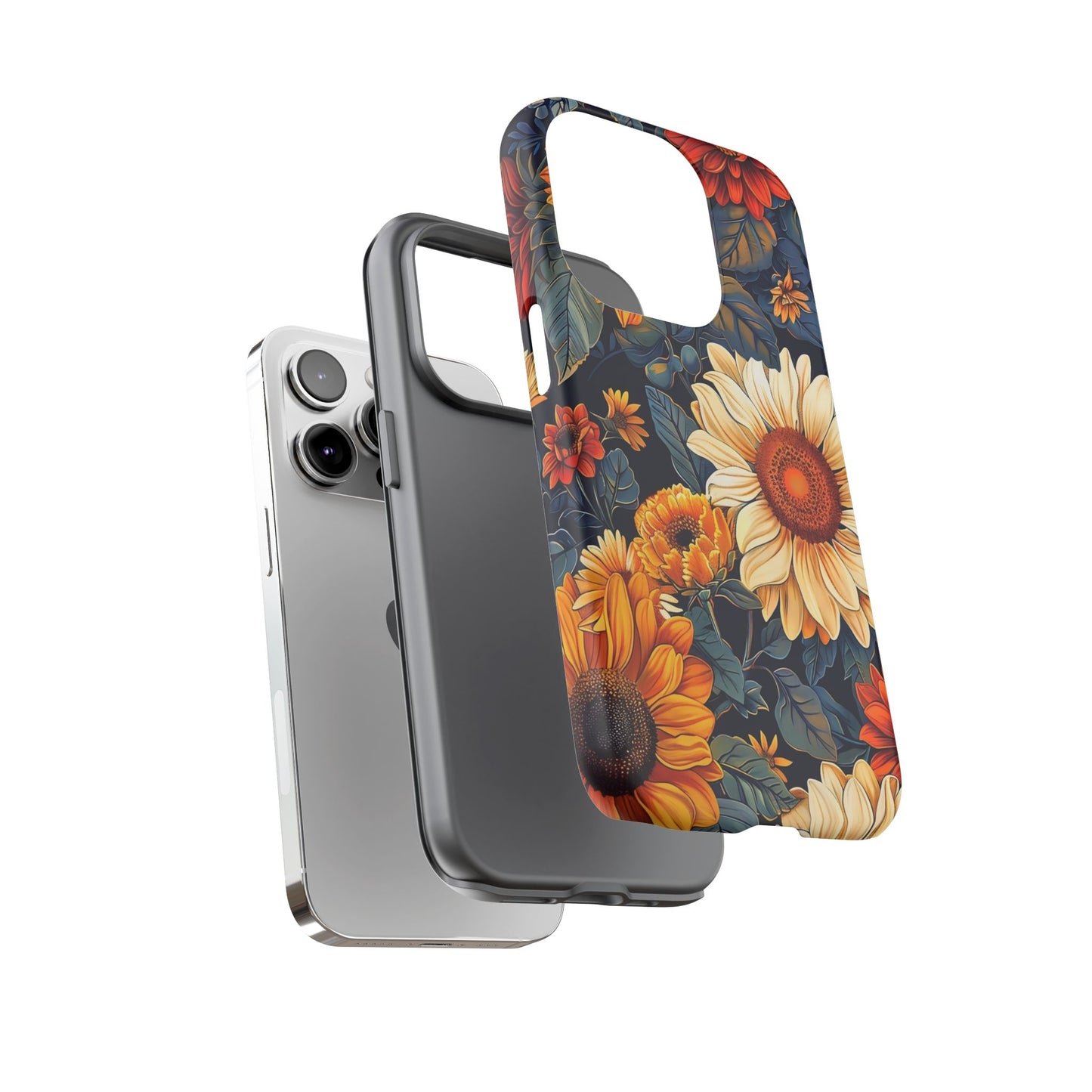 Floral Tough Phone Case | Sunflower Design, iPhone Cover, Protective Case, Gifts for Her, Floral Phone Accessory