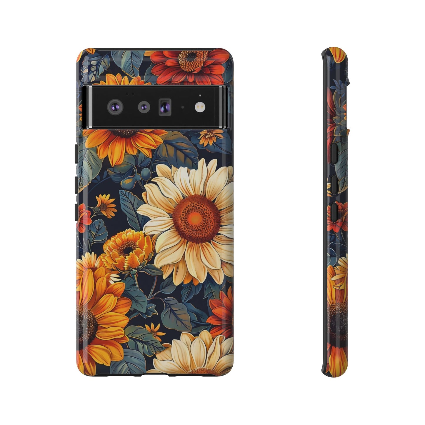 Floral Tough Phone Case | Sunflower Design, iPhone Cover, Protective Case, Gifts for Her, Floral Phone Accessory