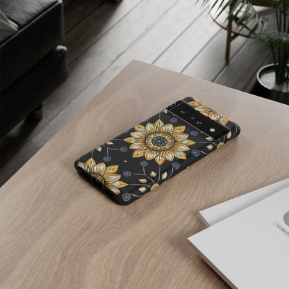 Floral Phone Case with Mandala Design, Tough Cases for iPhone & Samsung, Boho Style, Gift for Her, Unique Accessories