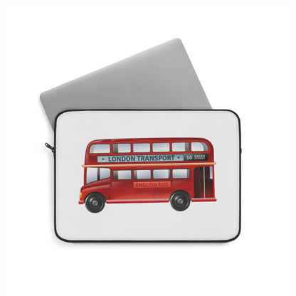 London Bus Laptop Sleeve – Stylish Tech Accessory, Gift for Travelers, Unique Laptop Case, London-themed, Secure Protective Cover