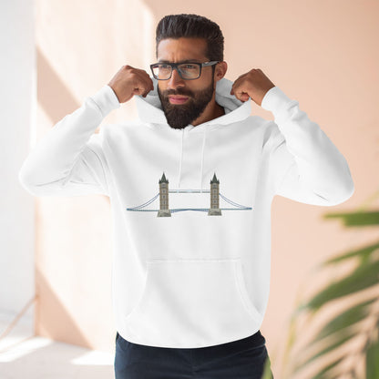Tower Bridge - Iconic London Relaxed Three-Panel Fleece Hoodie