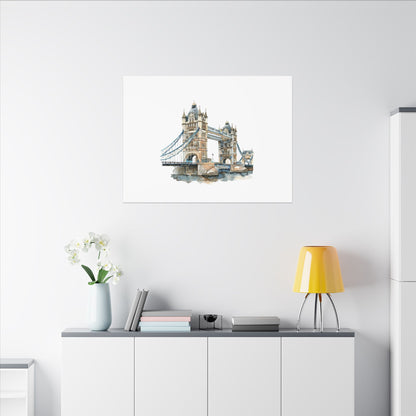 London Bridge Matte Canvas Wall Art, Elegant Home Decor, Unique Gift for Art Lovers, Travel Enthusiast Wall Decor, Modern Aesthetic