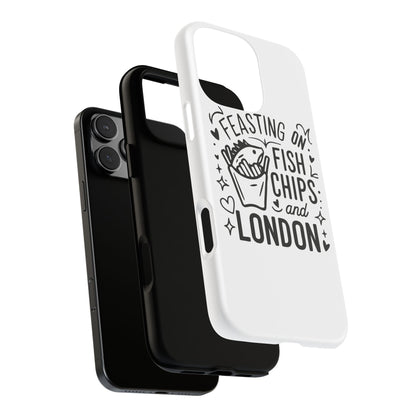 London Fish & Chips Phone Case | Fun Gift for Foodies, Travel Lovers, London Souvenir, Unique Accessories, Personalization Option