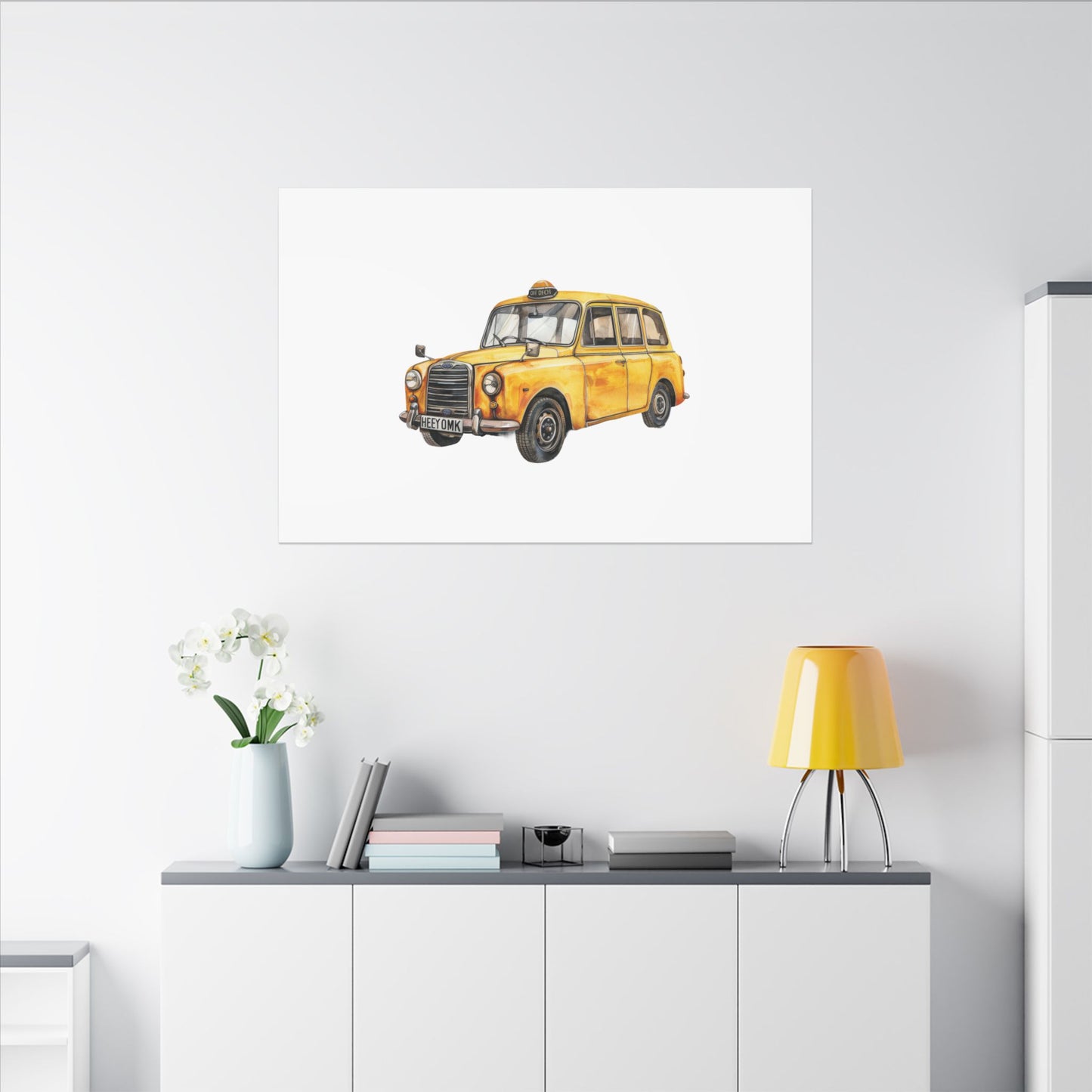 Vintage Taxi Matte Canvas, Stretched, 0.75" (Multi-Size)