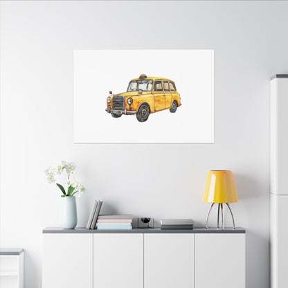 Vintage Taxi Matte Canvas, Stretched, 0.75" (Multi-Size)