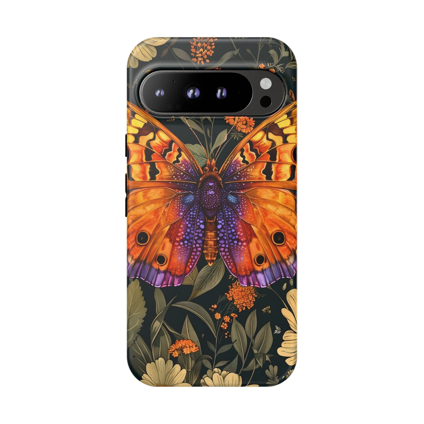 Butterfly Phone Case, Tough Cases for Nature Lovers, Vibrant Floral Design, Gift for Her, Cute Phone Accessories, Butterfly Artwork