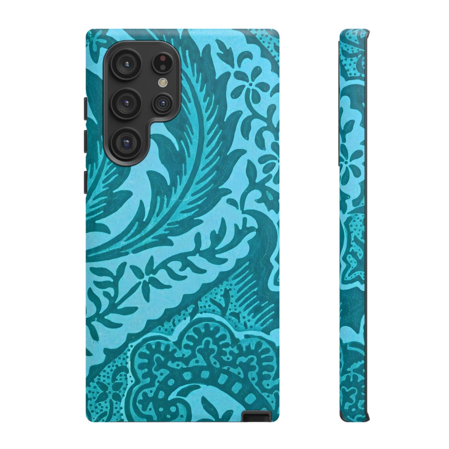 Protective Phone Case with Elegant Teal Design, Tough Cases, Floral Phone Cover, Stylish Smartphone Protection, Gifts for Her, Trendy [...]