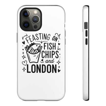 London Fish & Chips Phone Case | Fun Gift for Foodies, Travel Lovers, London Souvenir, Unique Accessories, Personalization Option