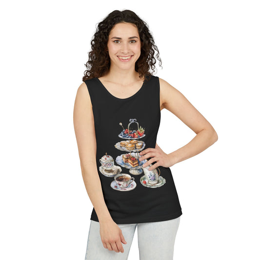 Unisex Garment-Dyed Tank Top - British Food - Savory Classics and Traditional Delights