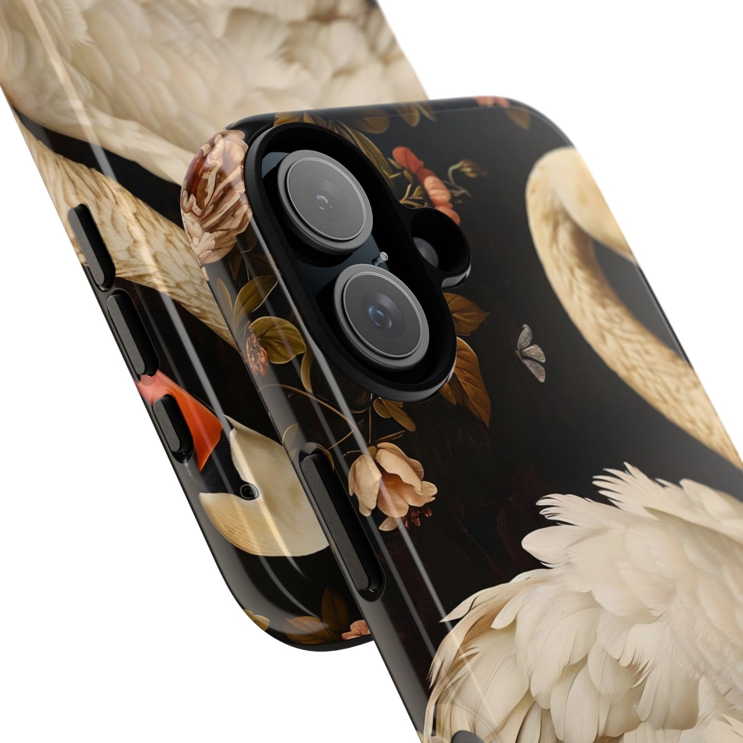Elegant Swan Phone Case, Artistic Mobile Cover, Floral Phone Protector, Stylish Gift for Her, Modern Phone Accessory