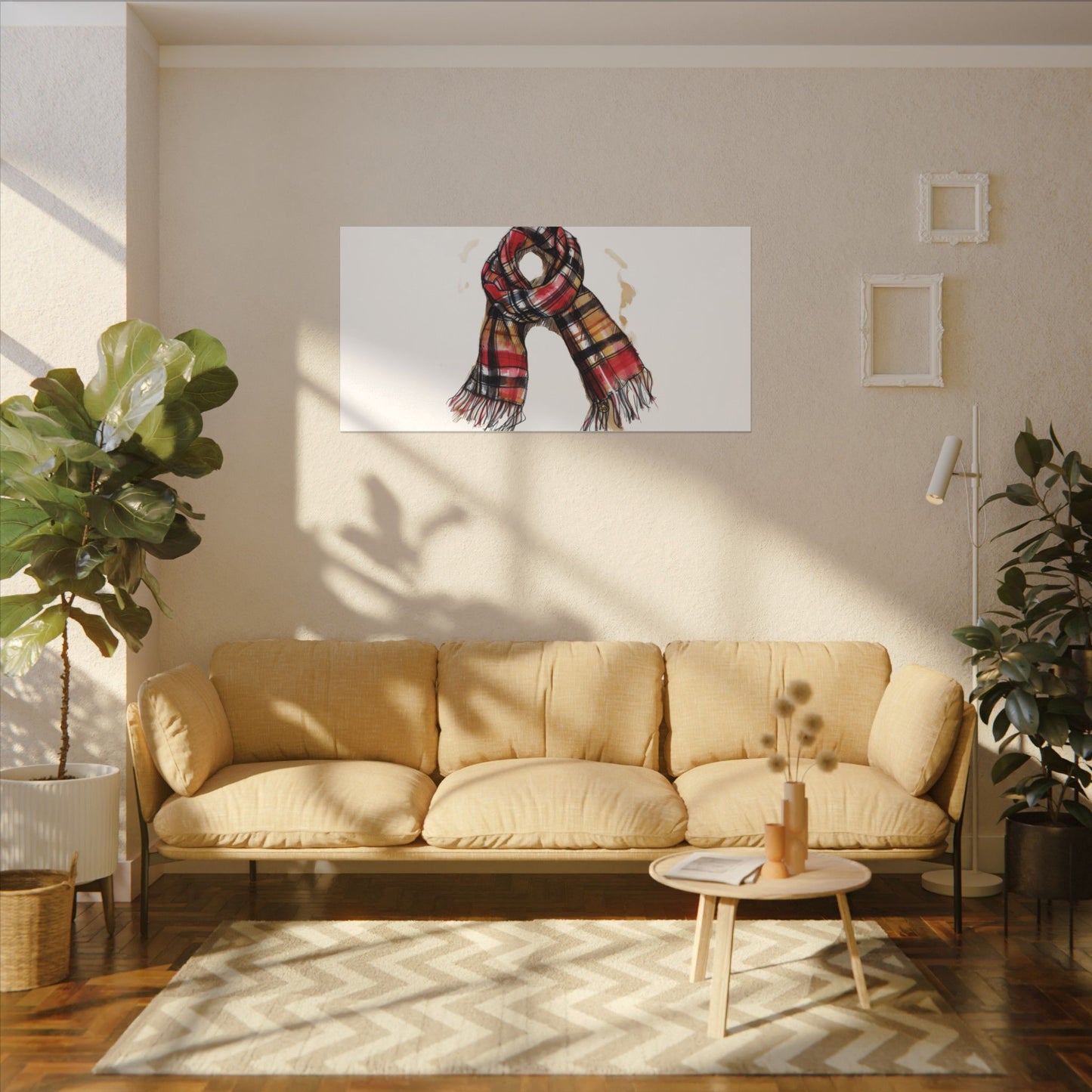 Autumn Scarf Canvas Art Print | Cozy Home Décor, Gift for Fall Lovers, Seasonal Wall Art, Unique Interior Design
