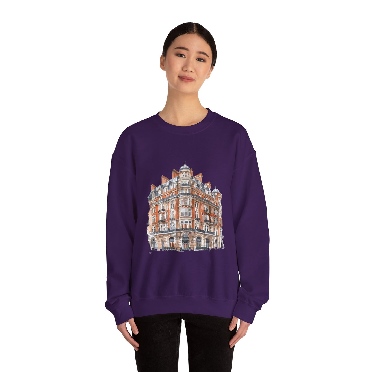 Unisex Heavy Blend™ Crewneck Sweatshirt - Classic British Architecture - Elegant Historic Building
