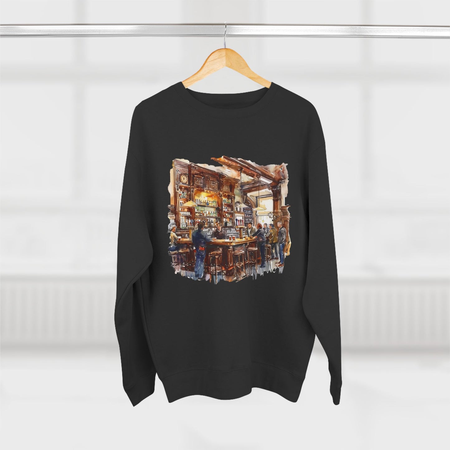 Unisex Crewneck Sweatshirt - London Pub Interior British Tavern