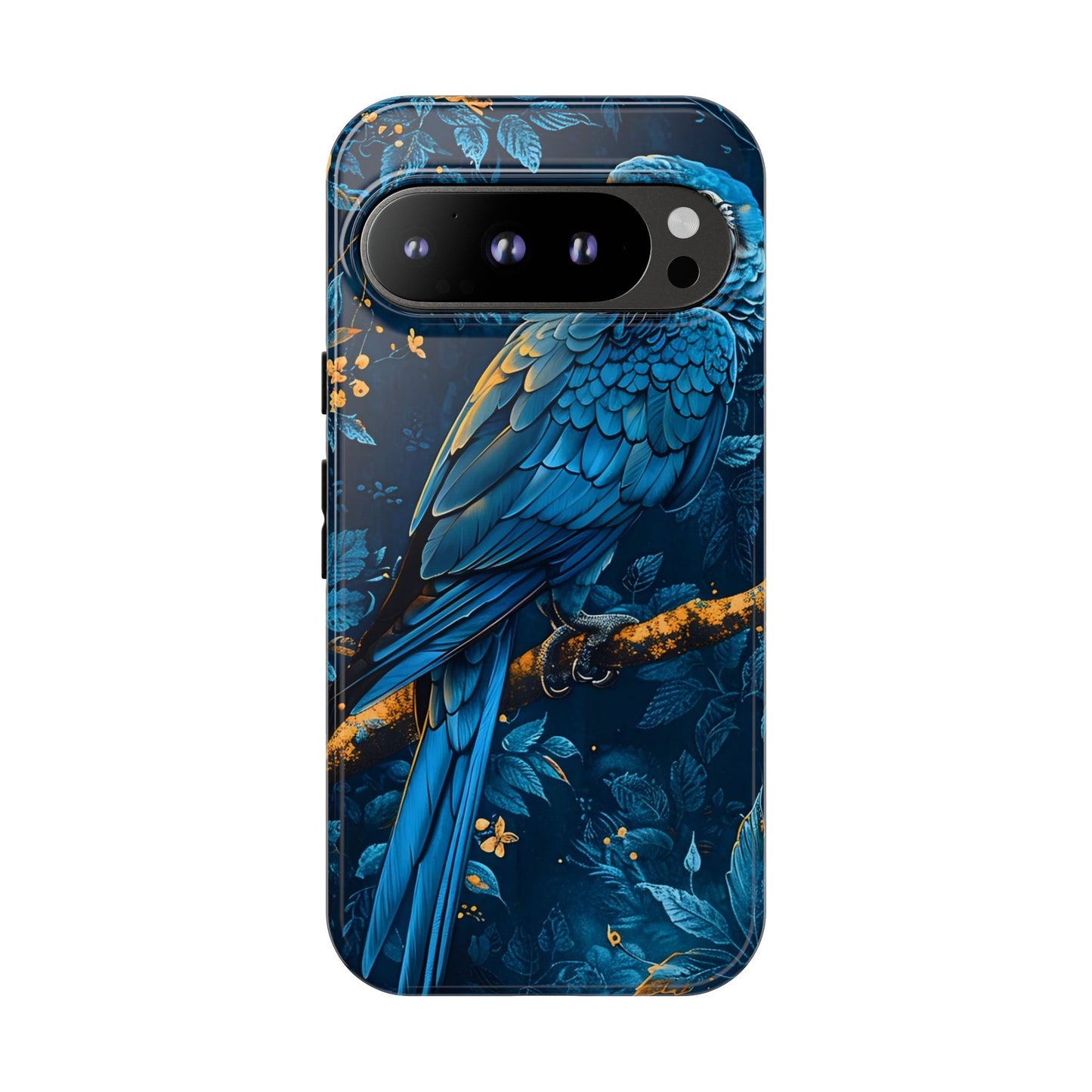 Tough Cases - Vibrant Blue Parrot Phone Case, Tropical Bird Phone Cover, Nature Lover Gift, Eco-Friendly Accessories, Unique Wildlife Decor