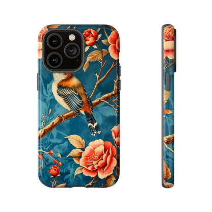 Bird & Floral Phone Case, Tough Cases for Nature Lovers, Gift for Her, Customizable Design, Vibrant Tech Accessories