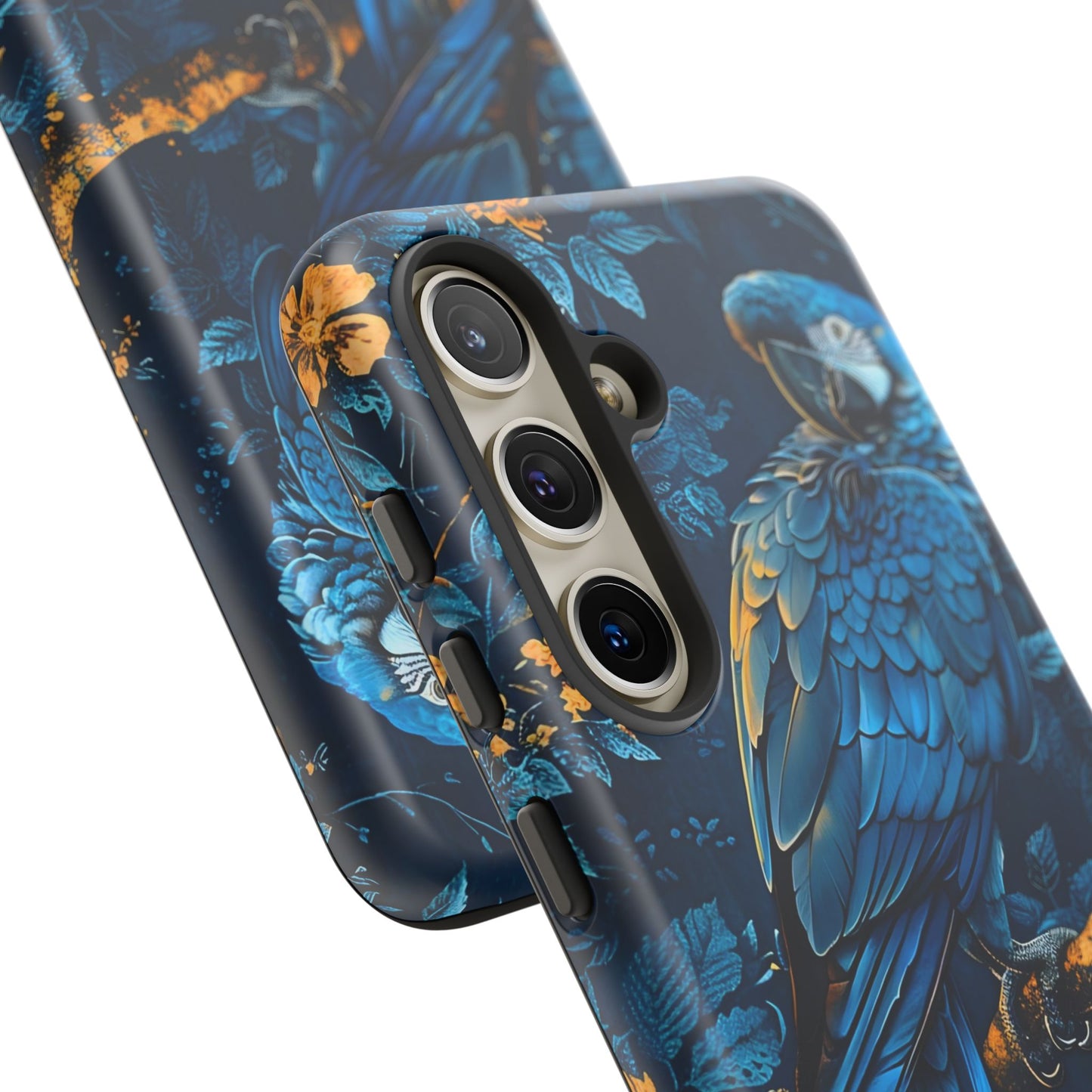 Tough Cases - Vibrant Blue Parrot Phone Case, Tropical Bird Phone Cover, Nature Lover Gift, Eco-Friendly Accessories, Unique Wildlife Decor