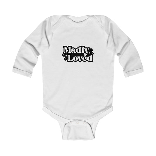 Madly Loved Infant Long Sleeve Bodysuit - Cute Baby Gift for Newborns