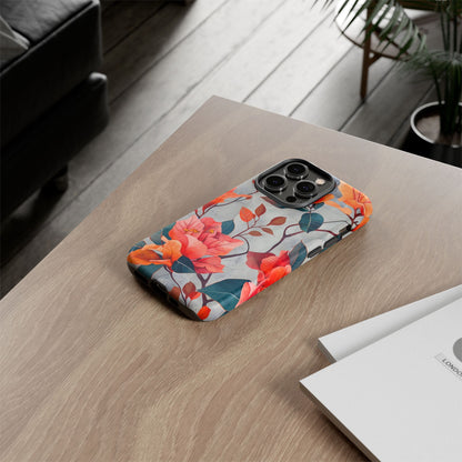 Floral Phone Case, Tough Cases, Flower Power, Gift for Her, Decorative Phone Cover, Trendy Accessories, Everyday Style