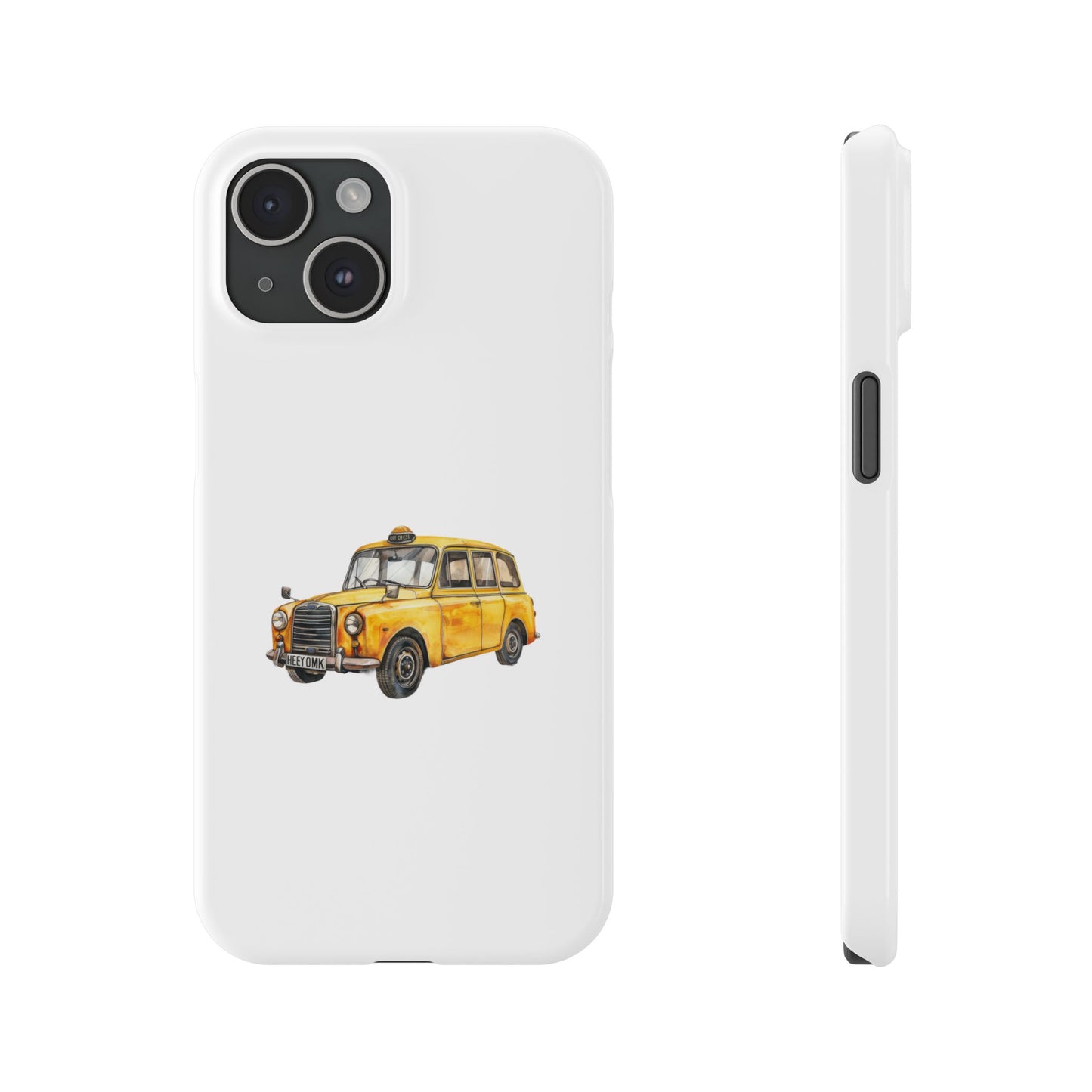 Vintage Yellow Taxi Slim Phone Case, NYC Taxi Accessory, Perfect Gift for Travelers, Phone Protection, Car Enthusiasts, Urban Style