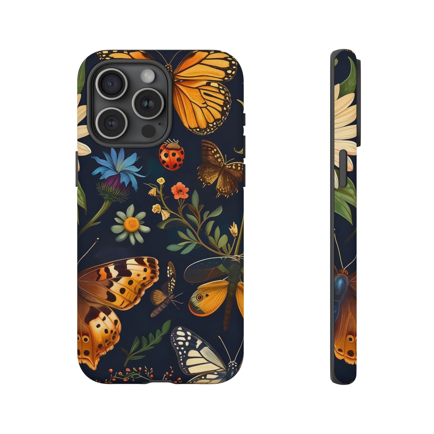 Nature-Inspired Phone Case | Floral Butterfly Design, Tough Phone Cover, Gift for Nature Lovers, Cute Butterfly Case, Home Decor