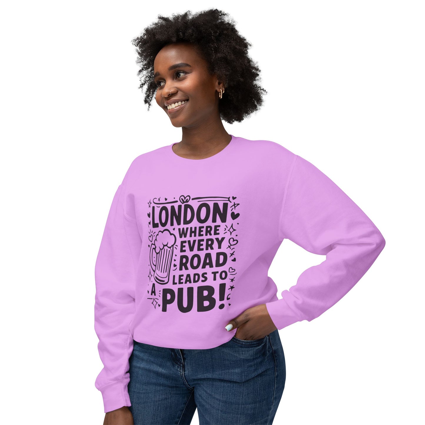 Unisex Lightweight Crewneck Sweatshirt - London's Pub Leading Roads