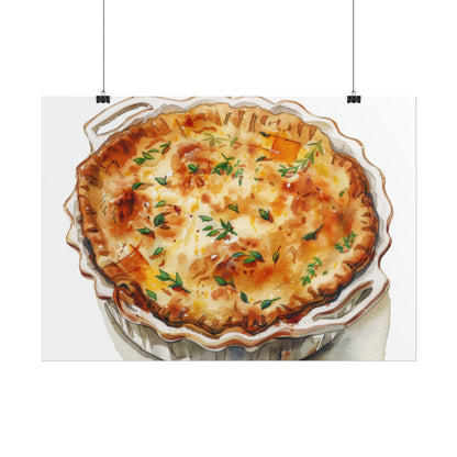 Delicious Quiche Rolled Posters for Kitchen Decor, Culinary Art, Foodie Wall Art, Gift for Chefs, Cooking Enthusiasts, Home Decor