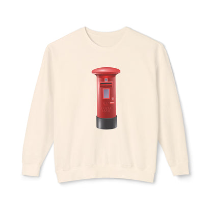 Unisex Lightweight Crewneck Sweatshirt - Classic UK Royal Mailbox