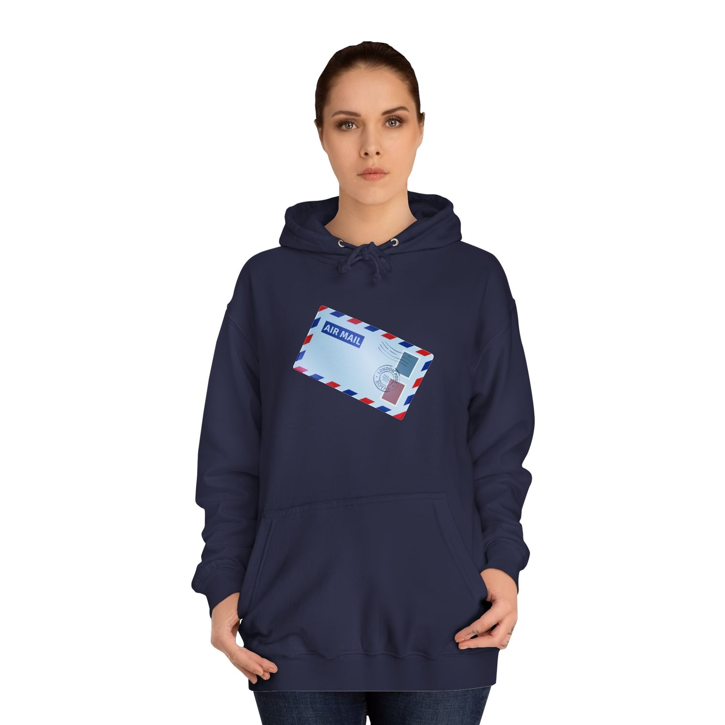 Unisex College Hoodie - Classic UK Royal Mailbox Design - British Postbox Icon