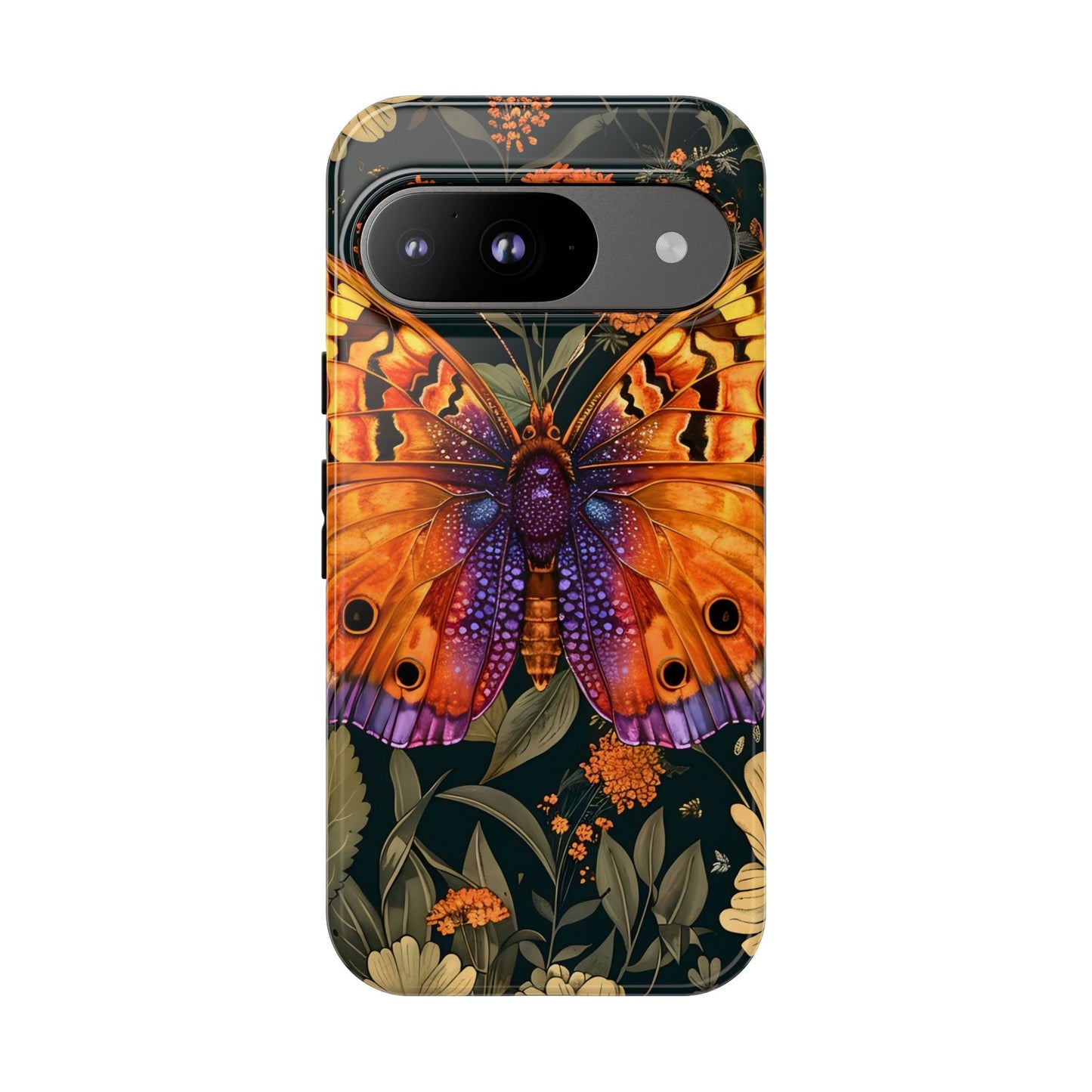Butterfly Phone Case, Tough Cases for Nature Lovers, Vibrant Floral Design, Gift for Her, Cute Phone Accessories, Butterfly Artwork