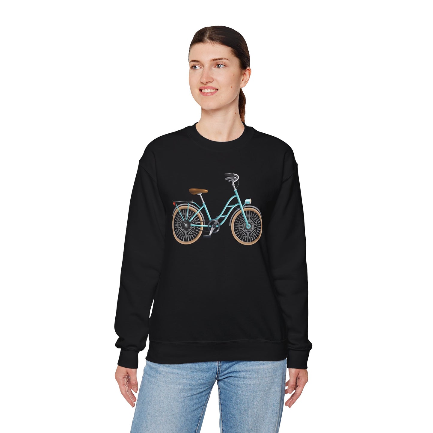 Unisex Heavy Blend™ Crewneck Sweatshirt - Classic Bicycle Illustration - London Style