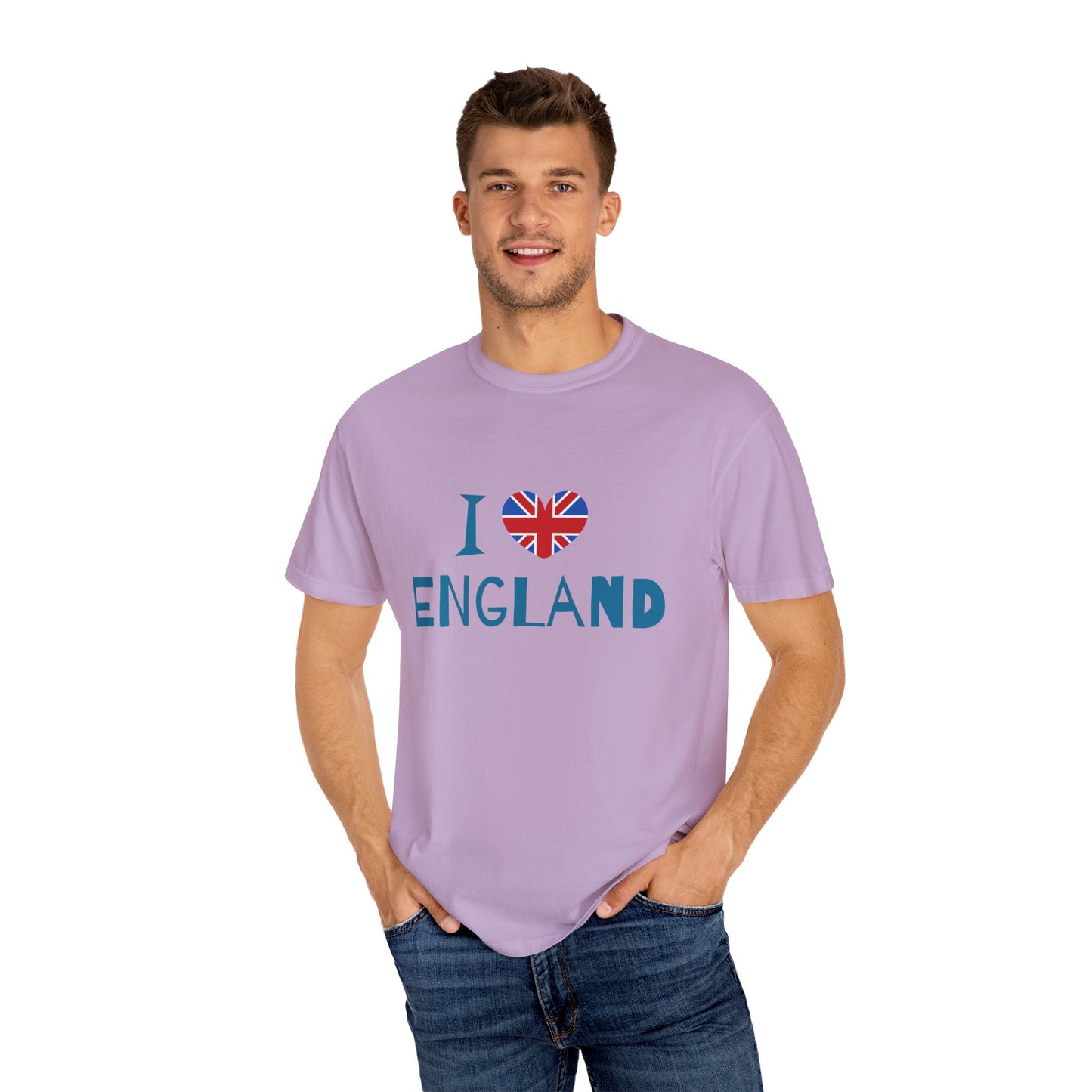 I love England Cozy Unisex Garment-Dyed T-shirt