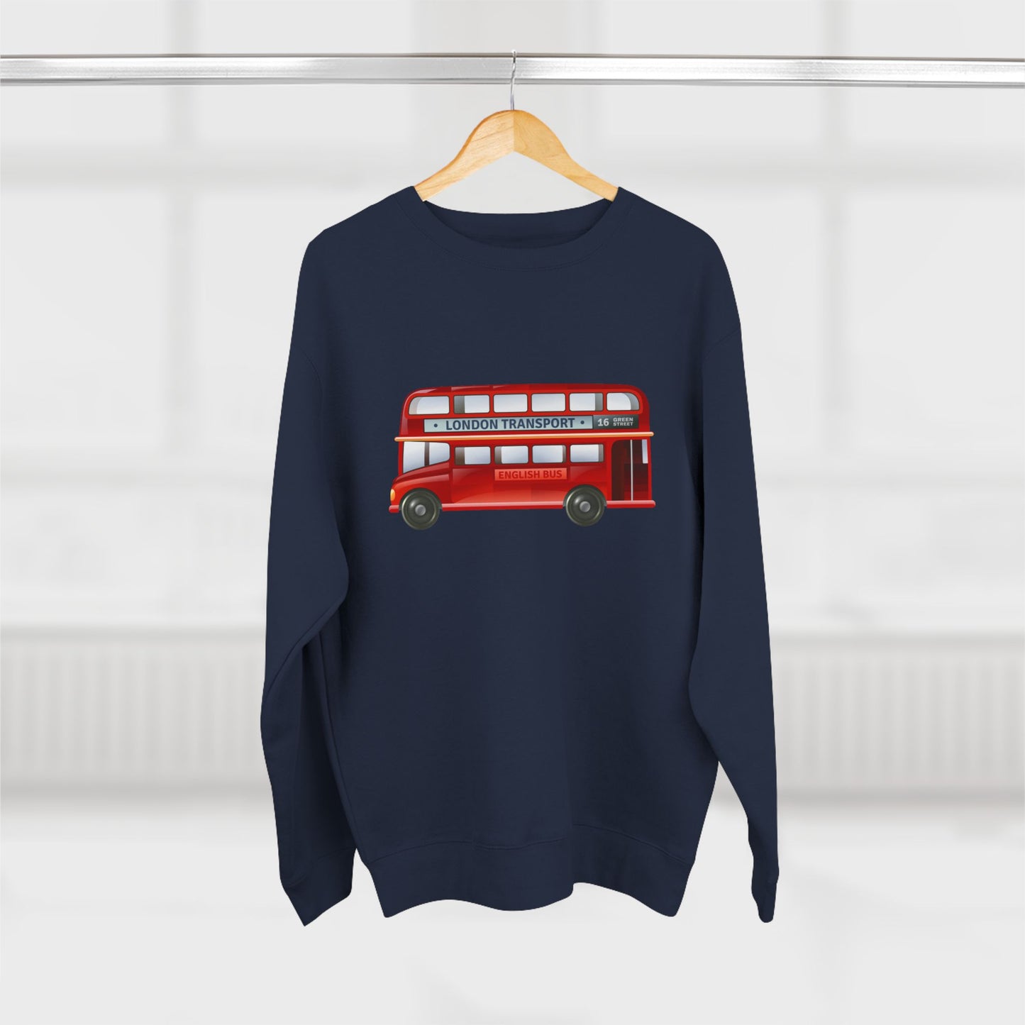Unisex Crewneck Sweatshirt - London Transport English Bus Red Double-Decker