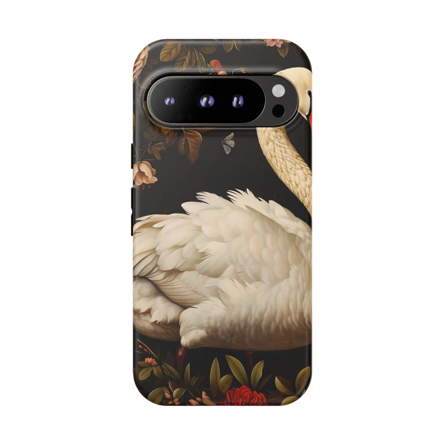 Elegant Swan Phone Case, Floral iPhone Cover, Tough Phone Case, Gift for Her, Nature Lover, Mother's Day, Birthday