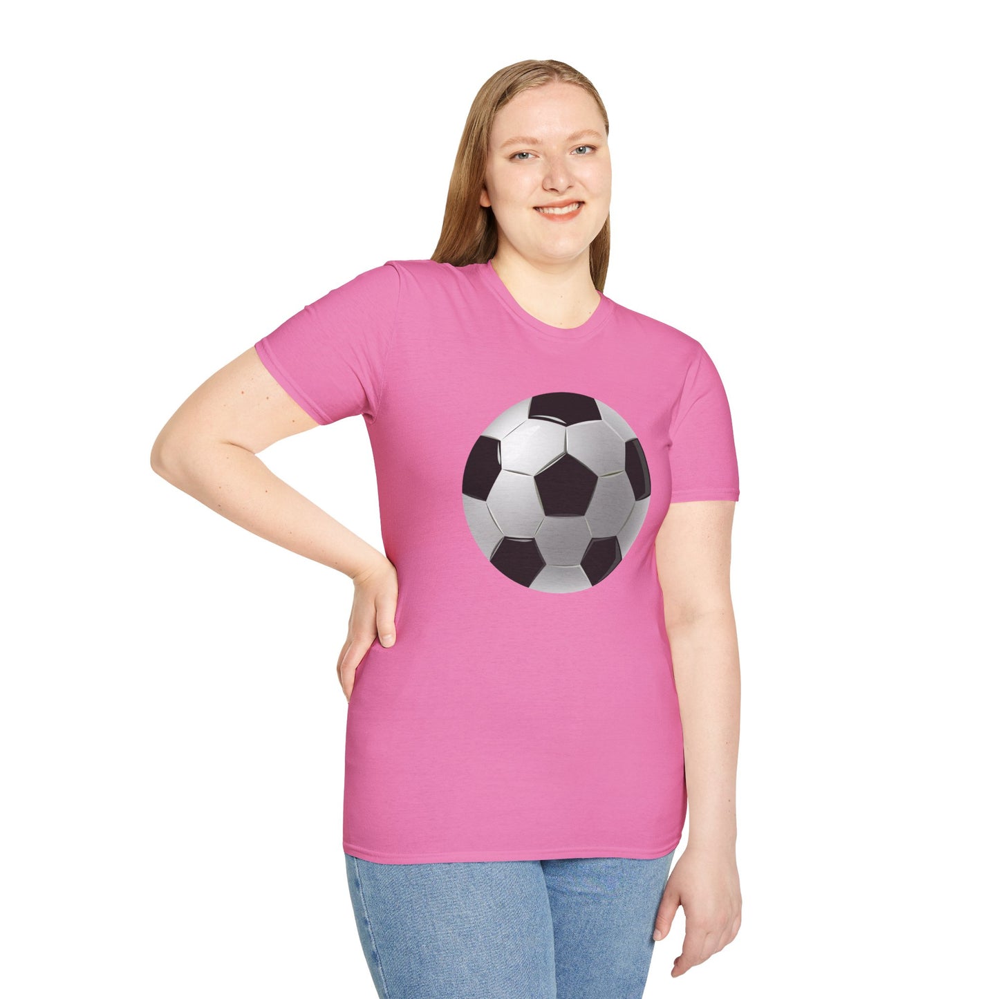 Unisex Softstyle T-Shirt - Dynamic Football Design - Sports Passion and Energy