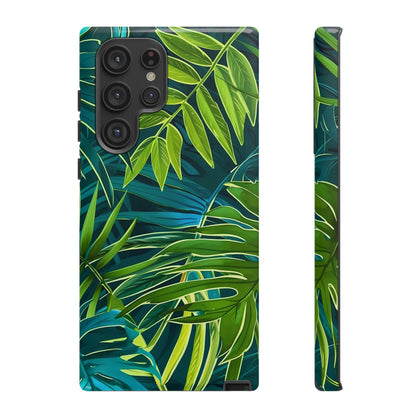 Tropical Phone Case - Durable Green Leaf Design, Eco-Friendly Gift, Trendy Accessory, Nature Lover's Case, Summer Vibes