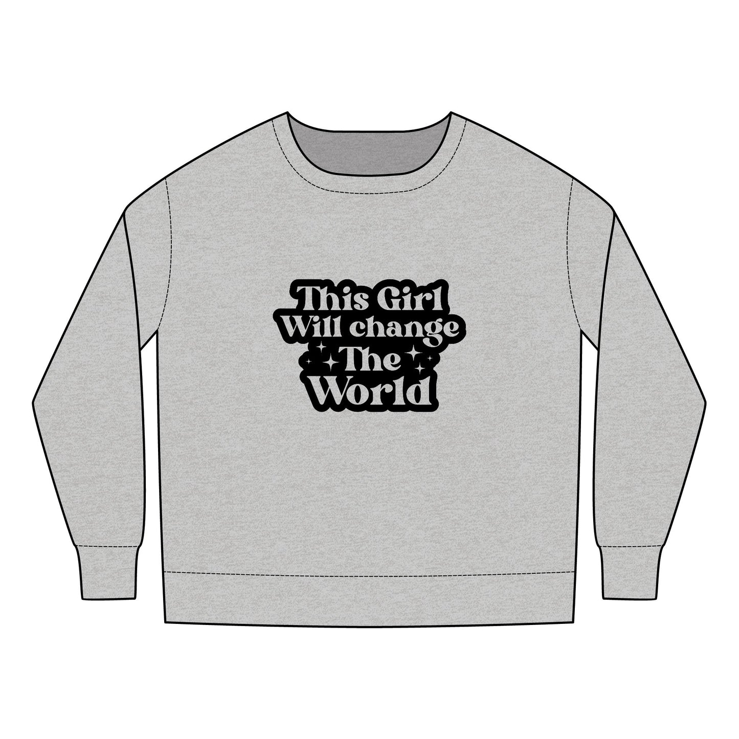 Toddler Sweatshirt - This Girl Will Change The World - Inspirational Motivational Quote Design