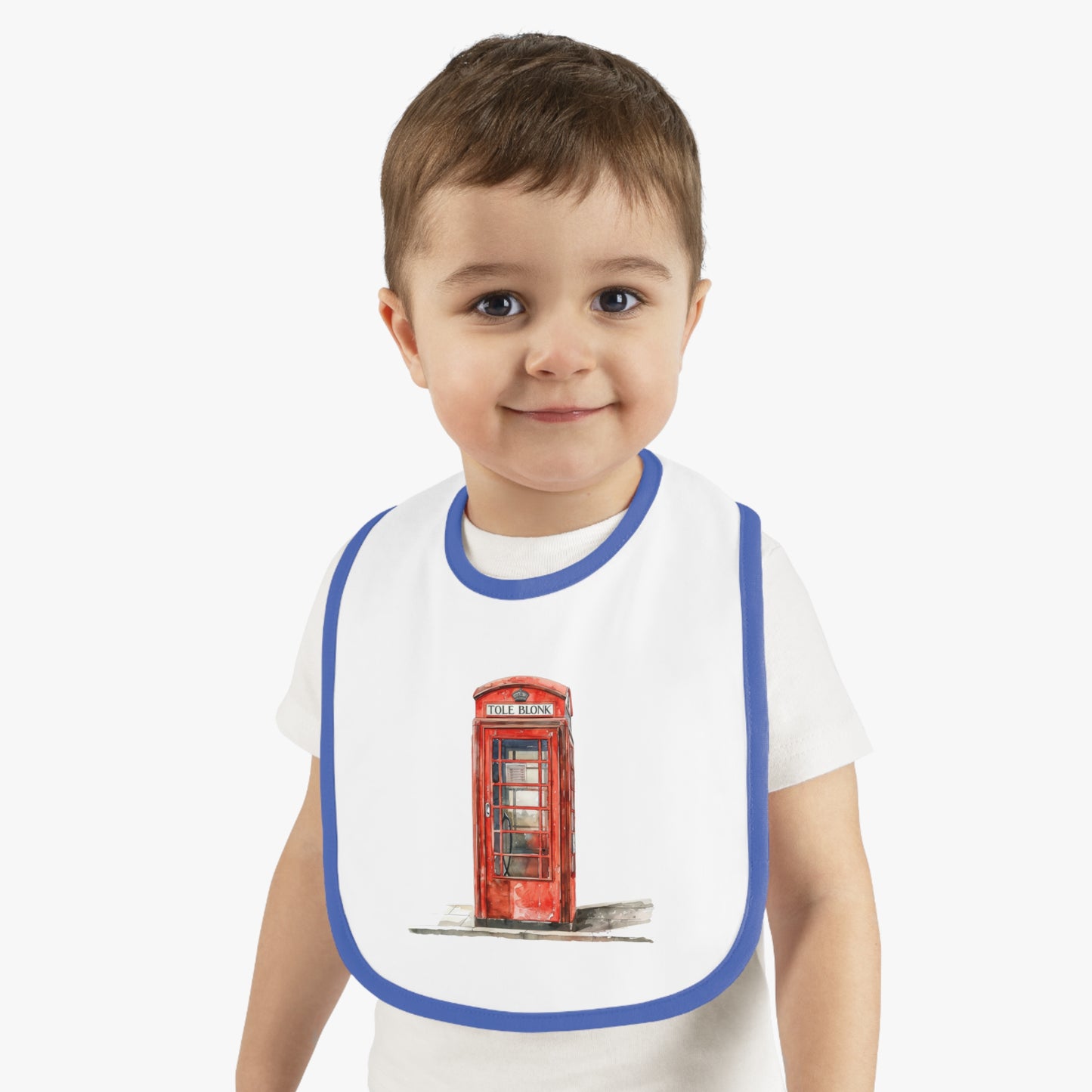 Cute Phone Booth Baby Bib, Baby Shower Gift, Newborn Accessories, Modern Nursery Decor, Unique Baby Gift
