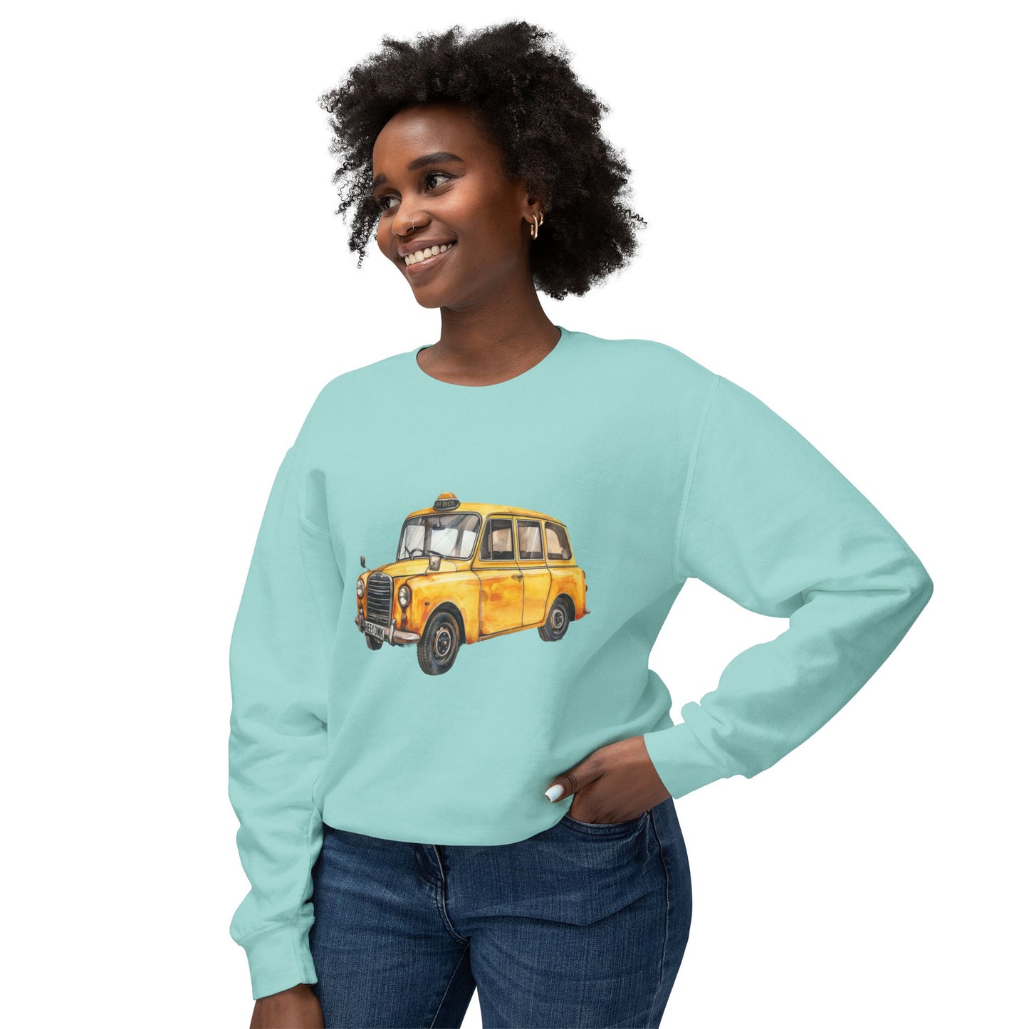 Unisex Lightweight Crewneck Sweatshirt - Vintage Car - Classic Automotive Elegance and Timeless Style