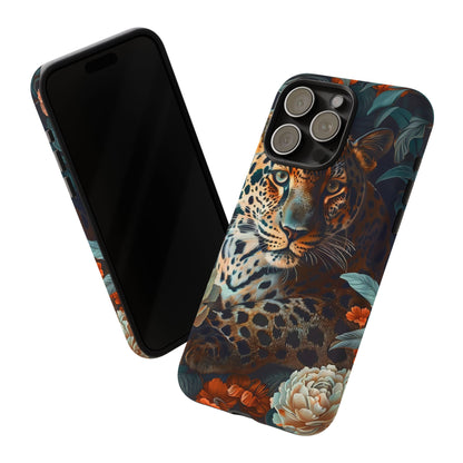 Wildlife Phone Case with Leopard Design | Tough Cases, Animal Prints, Floral Phone Cover, Gift for Nature Lovers, Unique Phone Accessories