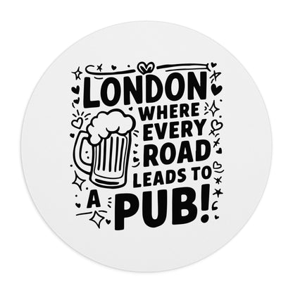 London Pub Mouse Pad, Perfect Gift for Beer Lovers, Office Decor, Unique Desk Accessory, London Themed Gift, Fun Home Office