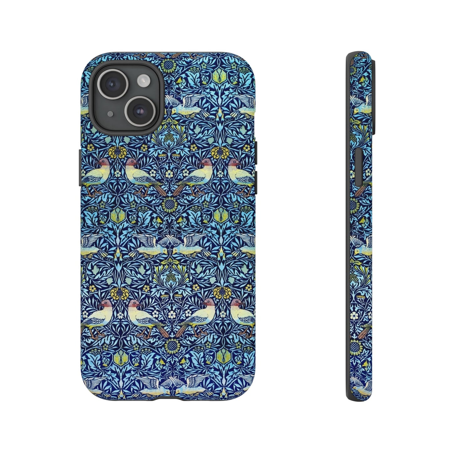 Bird and Floral Pattern Phone Case, Tough Cases, Gift for Nature Lovers, Eco-friendly, Custom Phone Accessories, All-Occasion