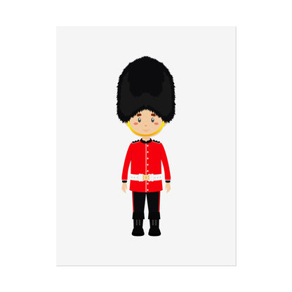 Adorable British Soldier Rolled Posters, Kids Room Decor, Unique Gift, Nursery Art, Educational Wall Art