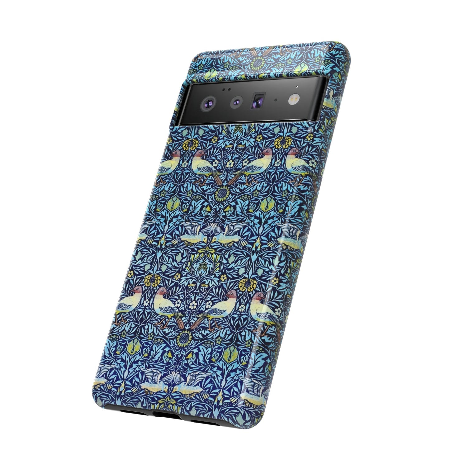Bird and Floral Pattern Phone Case, Tough Cases, Gift for Nature Lovers, Eco-friendly, Custom Phone Accessories, All-Occasion