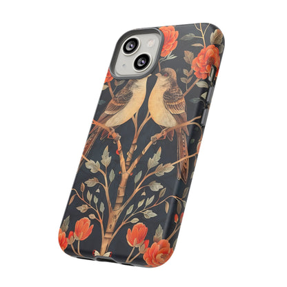 Floral Phone Case – Tough Cases with Bird Design, Unique Gift for Nature Lovers, Stylish Tech Accessory, Phone Cover, Artistic Case