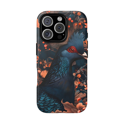 Vibrant Phone Case with Floral Peacock Design - Tough Cases, Artistic Phone Cover, Unique Gift for Nature Lovers, Stand Out Tech Accessory