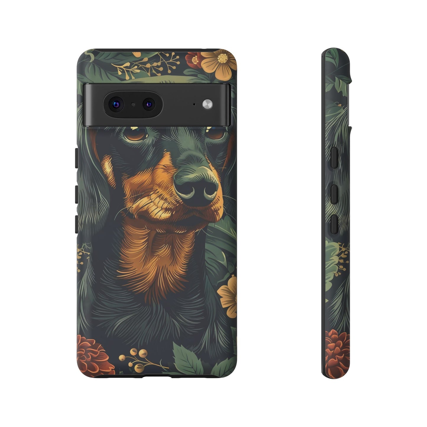Dachshund Phone Case, Floral Pet Phone Cover, Dog Lover Gift, Tough Phone Case, Custom Dachshund Design, Unique Dog Owner Accessory