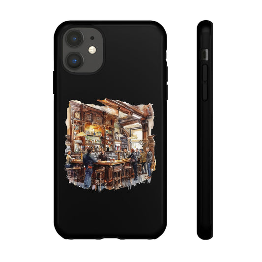 Artistic Phone Case - Cozy Pub Vibe, Trendy Smartphone Accessory, Gift for Friends, Modern Design, Durable Protection