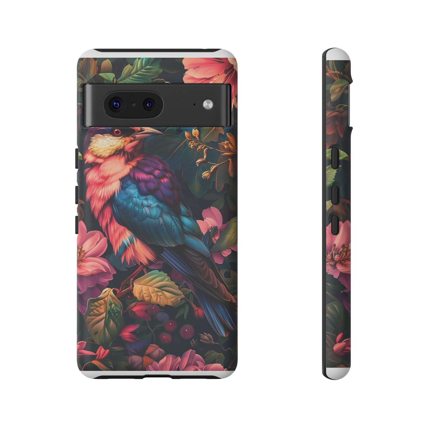 Tough Cases: Vibrant Tropical Bird Phone Case, Floral Smartphone Cover, Nature Lover Gift, Boho Phone Accessory, Cute Bird Case